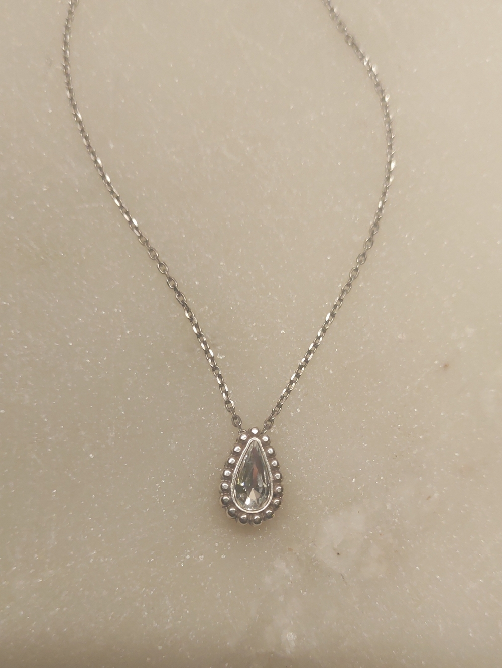 Brighton Twinkle Luxe Teardrop/Pear Solitaire Crystal Pendant Necklace